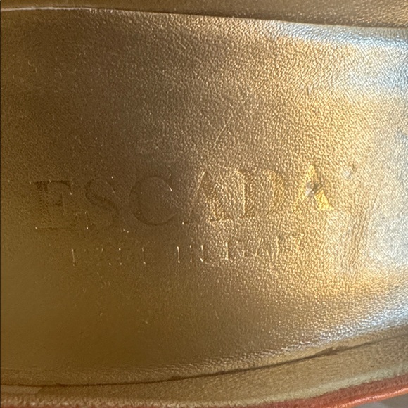 ESCADA Orange High Heels Pumps Shoes Work Party 7 Vintage Y2K Vibes Designer - Picture 11 of 12